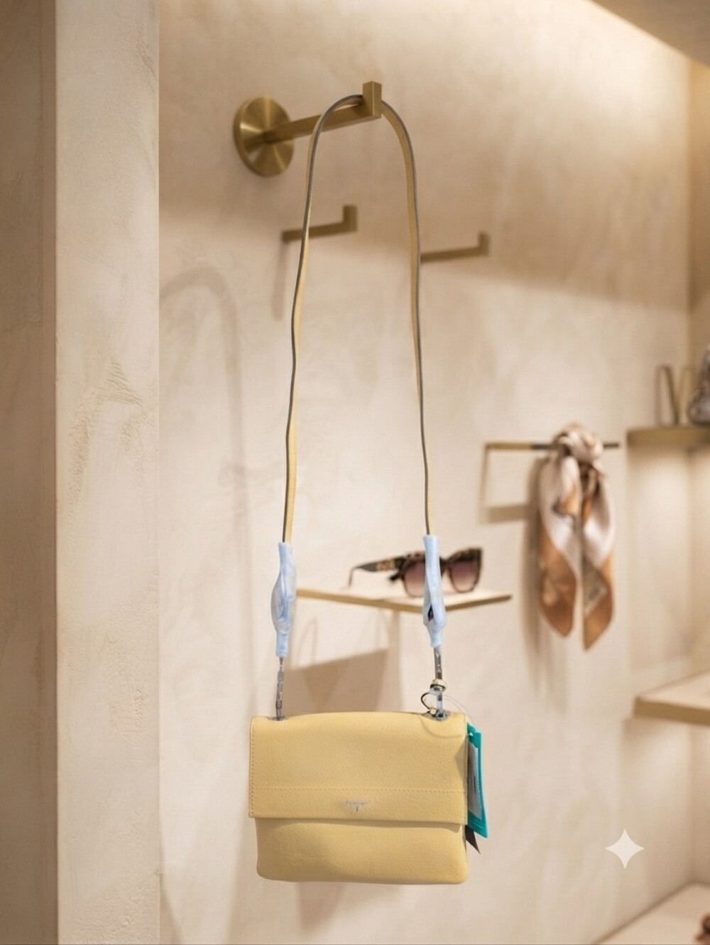 T Tahari NWT Yellow Leather Crossbody Bag